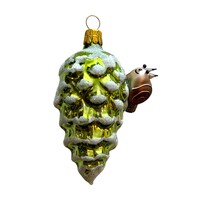 Christmas Decoration Pine Cone with Snail