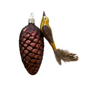 Christmas Decoration Bird on Pinecone