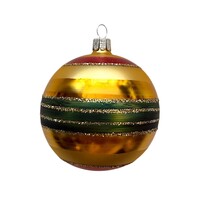 Kerstbal Geel-Groen Gestreept