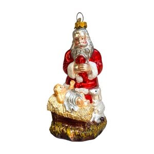 Kerstbal Kerststalletje met Santa