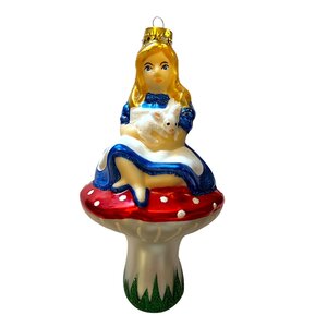 Kerstbal  Alice op een Paddenstoel