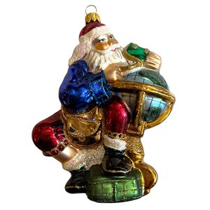 Kerstbal Santa met Wereldbol