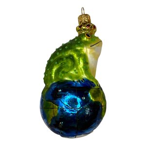 Christmas Decoration Frog on a Globe