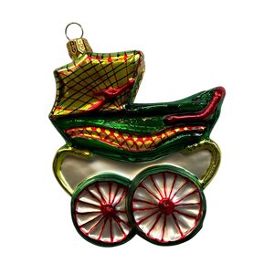 Christmas Decoration Pram Red-Green
