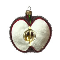 Christmas Decoration Apple Half Large Dark Red