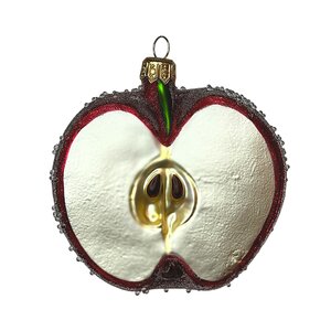 Kerstbal Halve Appel Groot Donkerrood