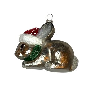 Kerstbal Haasje met Muts