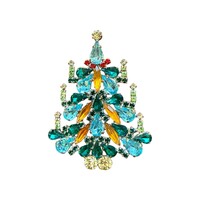 Christmas Brooch Emerald & Blue
