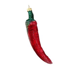 Christmas Decoration Red Chili Pepper Frosted