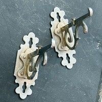 Pair of antique glass-shelf brackets stamped Louvre Paris