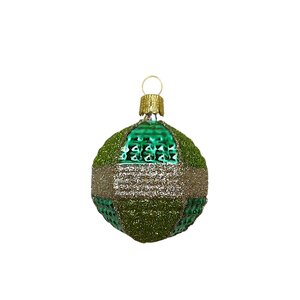 Kerstbal Groen Glitter