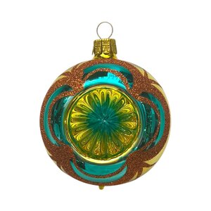 Kerstbal Reflector Blauw-Geel