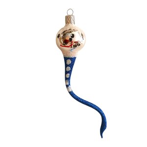 Christmas Ornament Happy Worm Blue