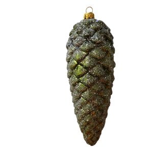 Christmas Decoration Cone Green Frosted