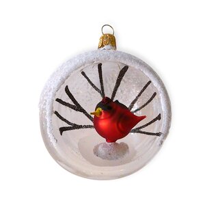 Christmas Decoration Transparent with Red Carinal