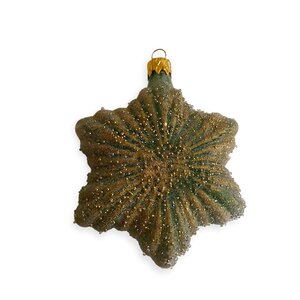 Christmas Decoration Gold=Green Star Frosted