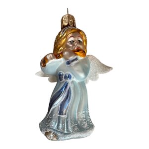 Kerstbal Blauw Engeltje