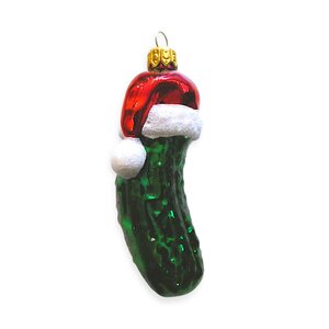 Kerstbal Augurk met Kerstmuts