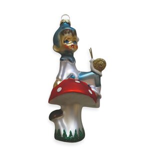 Christmas Decoration Elf on a Mushroom