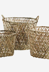 Madam Stoltz Mans -Oval bamboo w/handle natural - M
