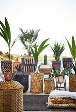 Grass wicker baskets - nat/black L