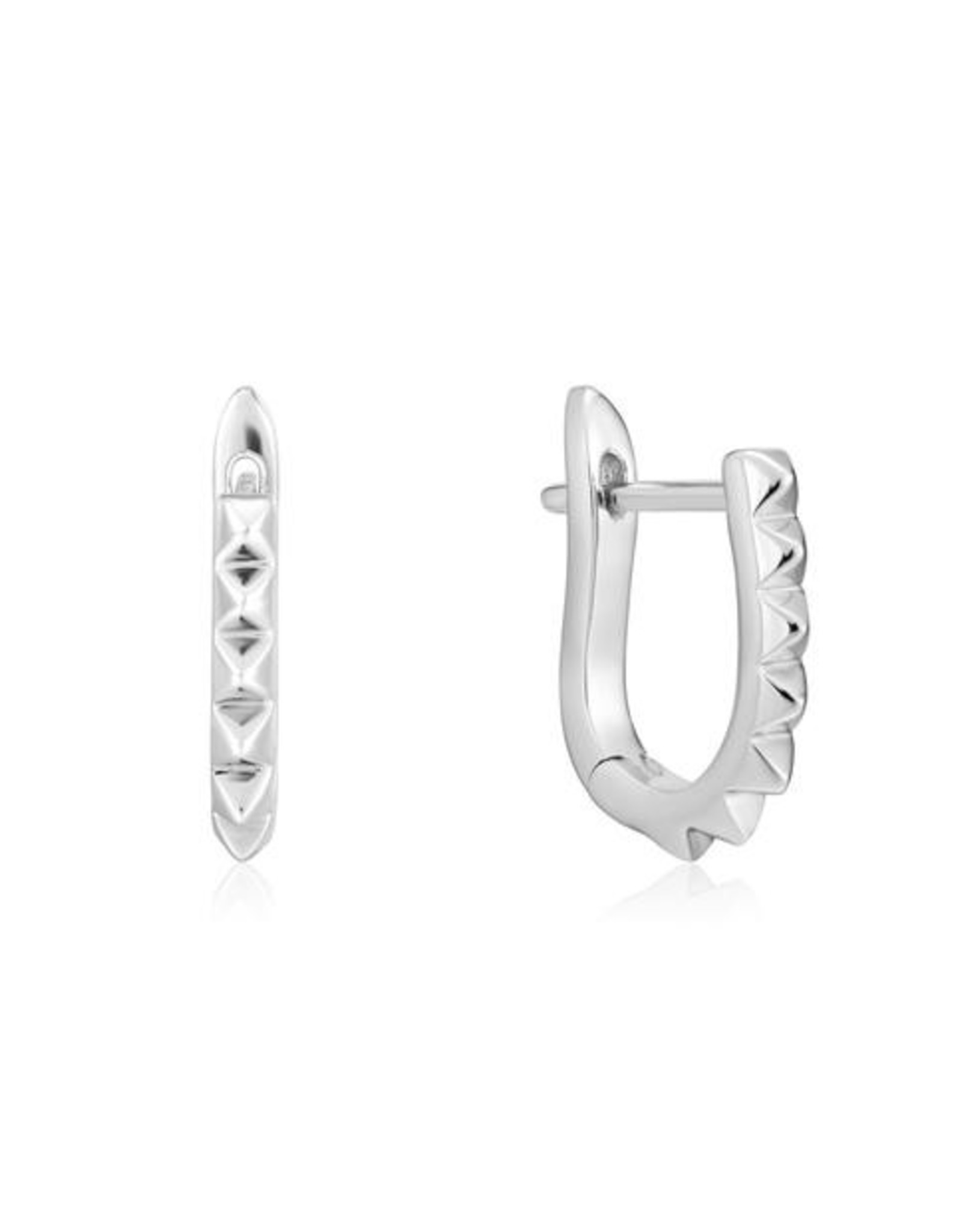 Ania Haie Oorbellen - Spike huggie hoop - zilver