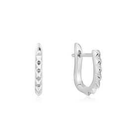 Ania Haie Oorbellen - Spike huggie hoop - zilver