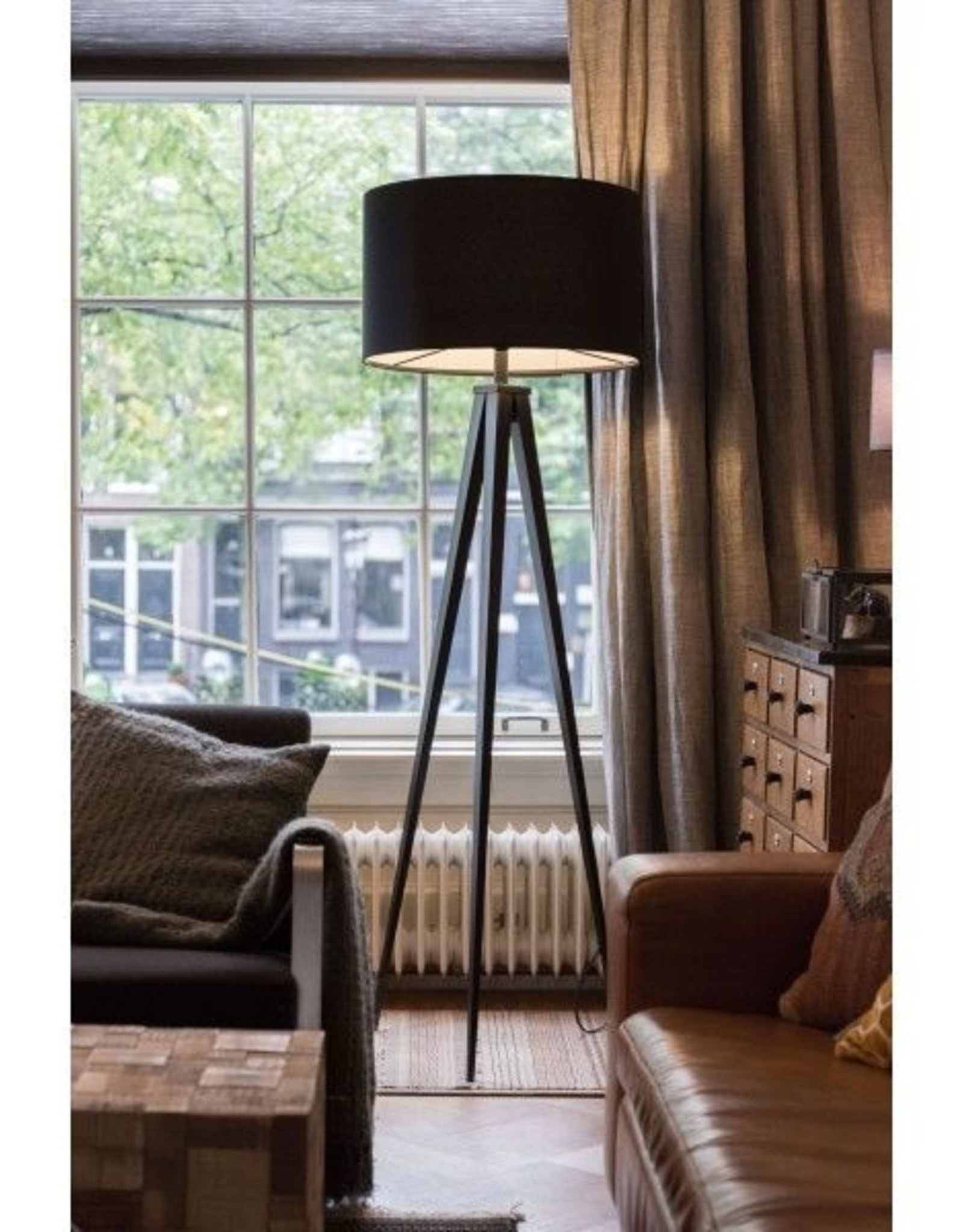 Zuiver - Floor lamp tripod Black/black