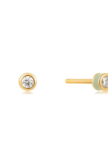 Ania Haie Oorbellen - Sage enamel stud white - goud