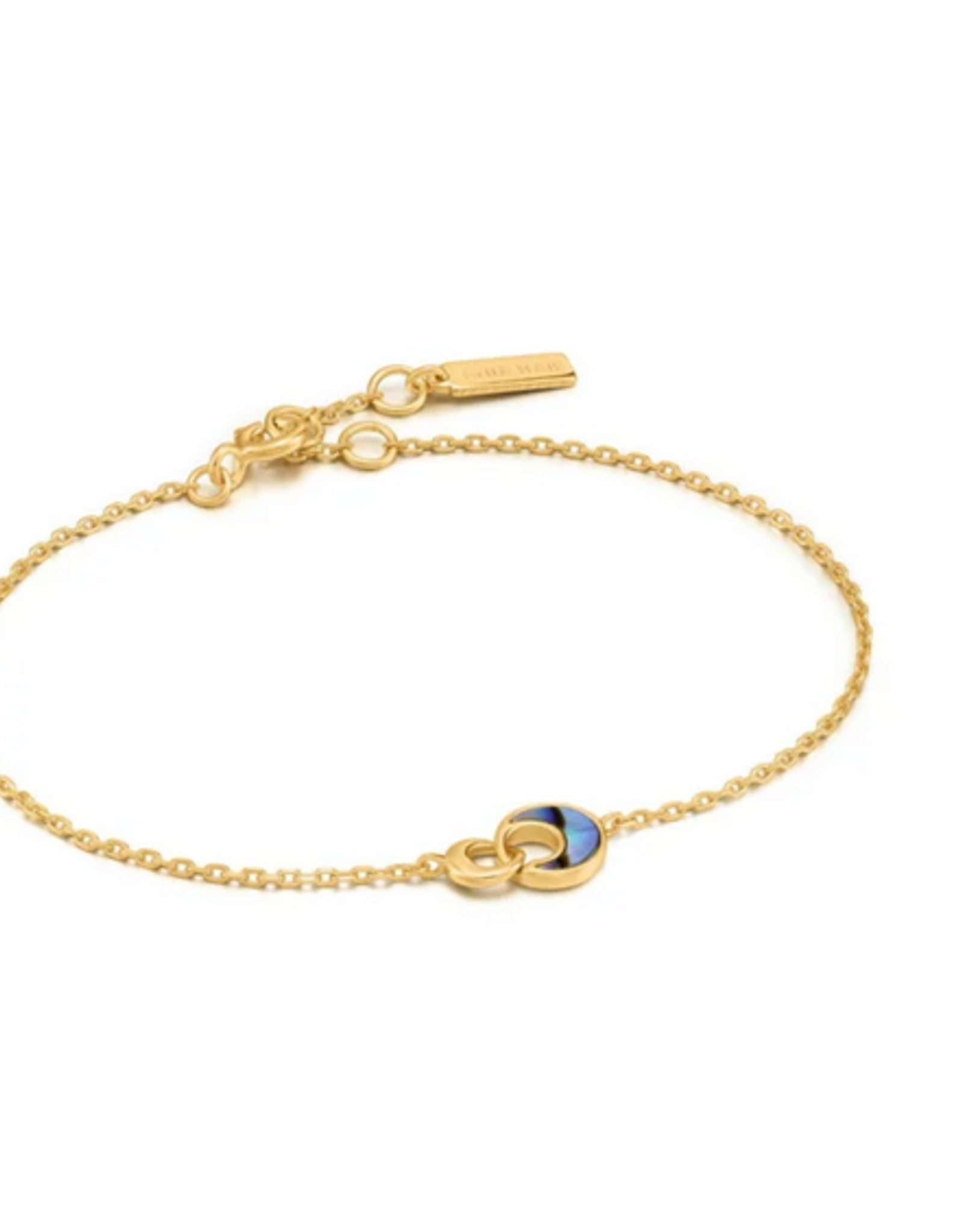 Ania Haie Armband - Tidal abalone crescent  link - goud