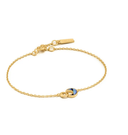 Ania Haie Armband - Tidal abalone crescent  link - guld
