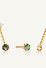 Ania Haie Ania Haie - Oorbellen - Tidal abalone crescent  link - gold