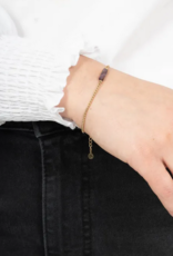 Zusss Zusss - armband met amethist hangertje goud