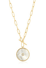 Ania Haie Ketting - Mother of pearl T-bar - goud