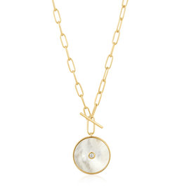 Ania Haie Ketting - Mother of pearl T-bar - gold