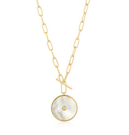 Ania Haie Ketting - Mother of pearl T-bar - goud