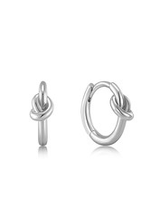 Ania Haie Oorbellen - Knot huggie hoop - zilver