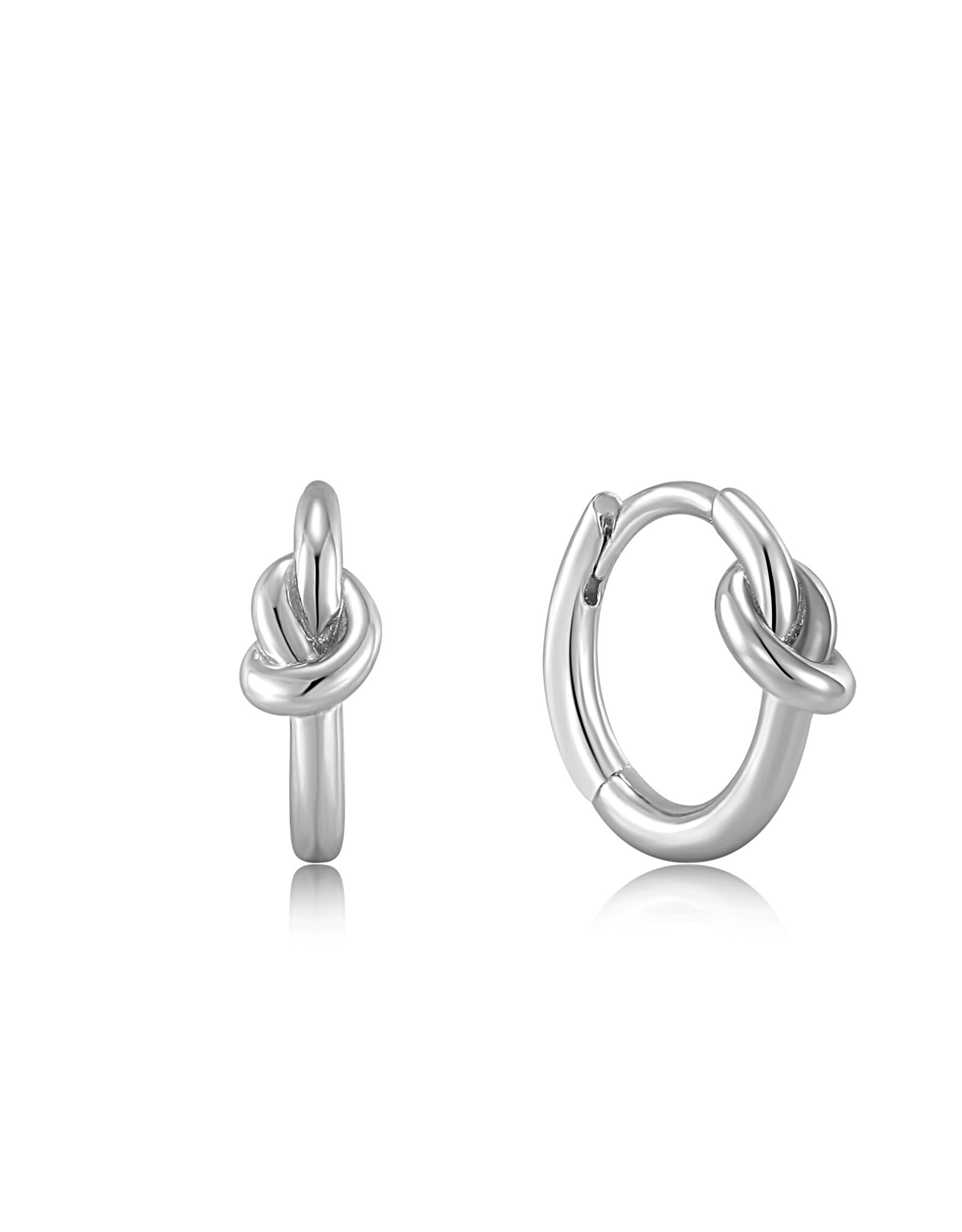 Ania Haie Oorbellen - Knot huggie hoop - zilver