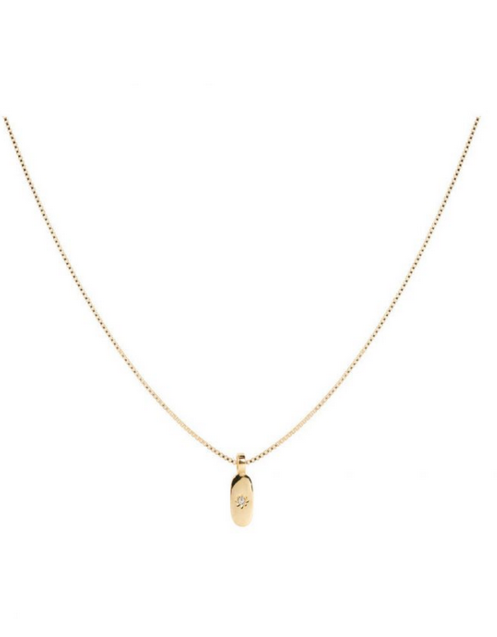 Miab - Ketting goud - Sparkly oval white