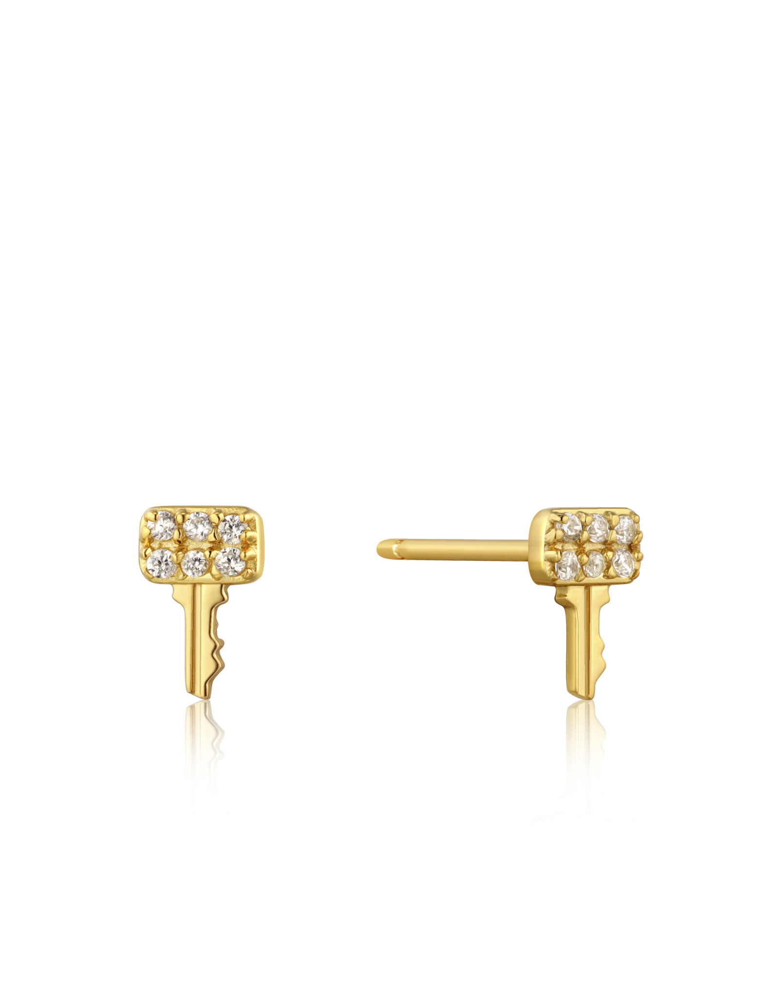 Ania Haie Ania Haie - Gold key sparkle stud earrings gold