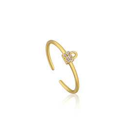 Ania Haie Ania Haie - Gold Padlock sparkle adjustable ring