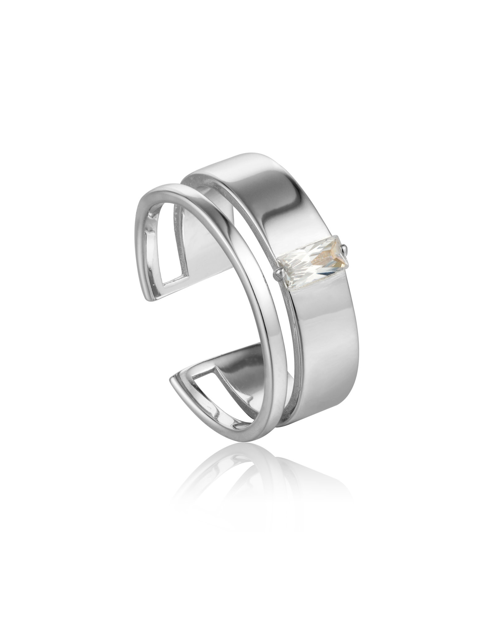 Ania Haie Ania Haie - Ring - Glow wide adjustable silver