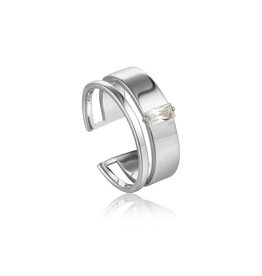 Ania Haie Ania Haie - Ring - Glow wide adjustable silver