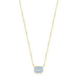 Ania Haie Ania Haie - Sage enamel emblem necklace gold