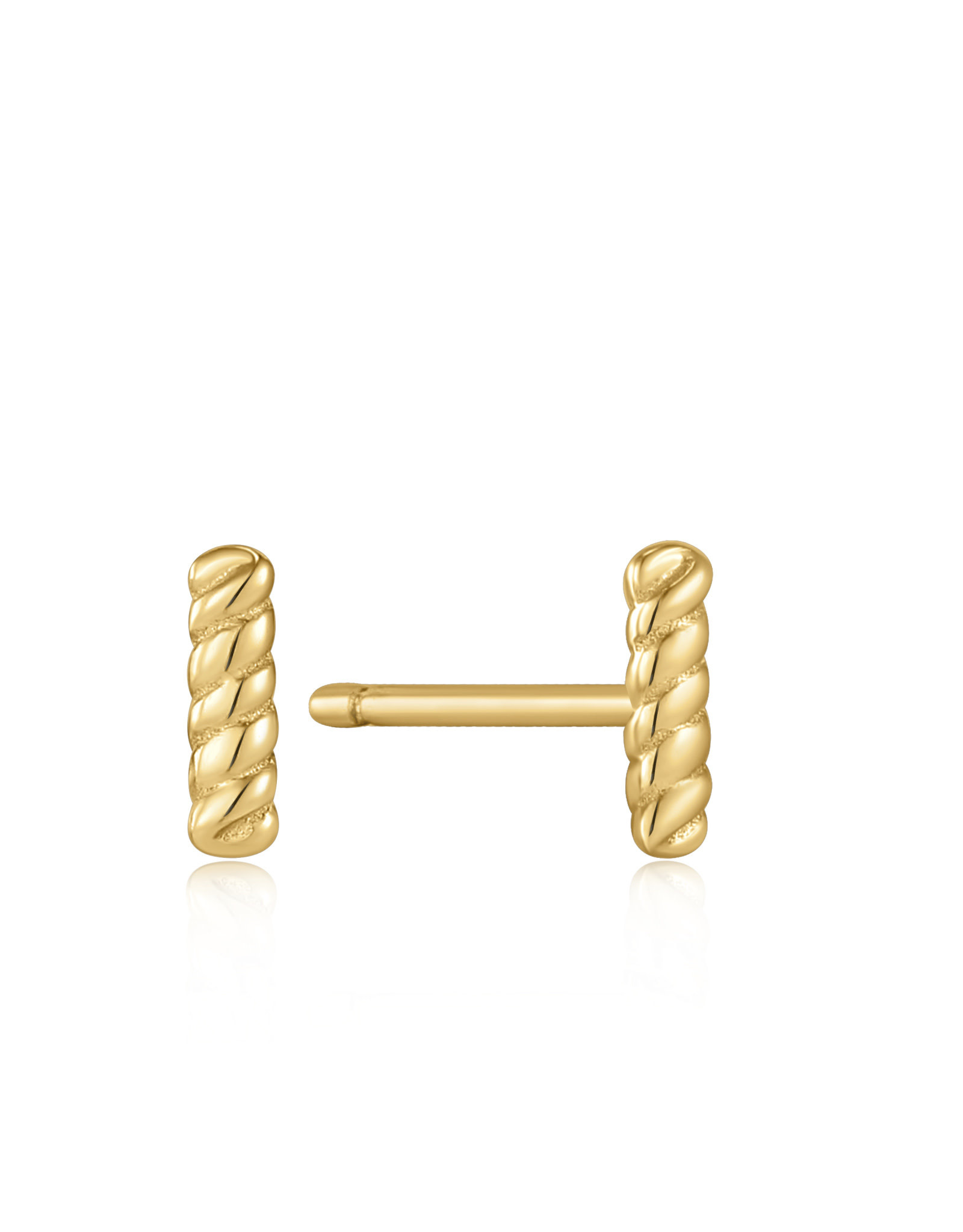 Ania Haie Oorbellen - Rope bar stud - goud
