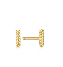 Ania Haie Oorbellen - Rope bar stud - goud