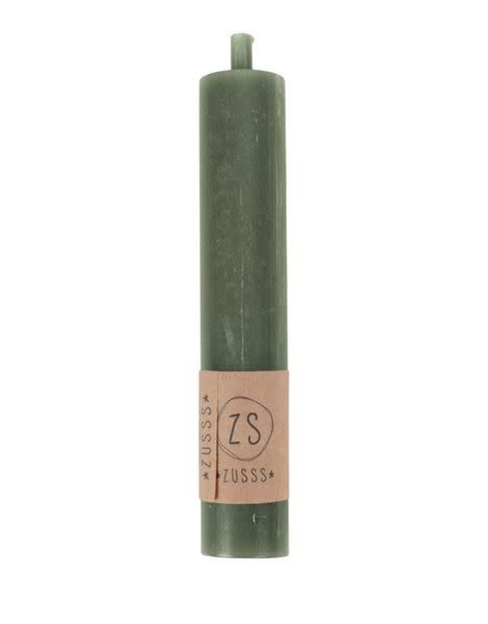 Zusss Zusss - Rustiek kaarsje 12 cm grijs-groen