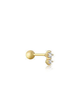 Ania Haie Ania Haie - Oorbel - Gold double sparkle barbell single