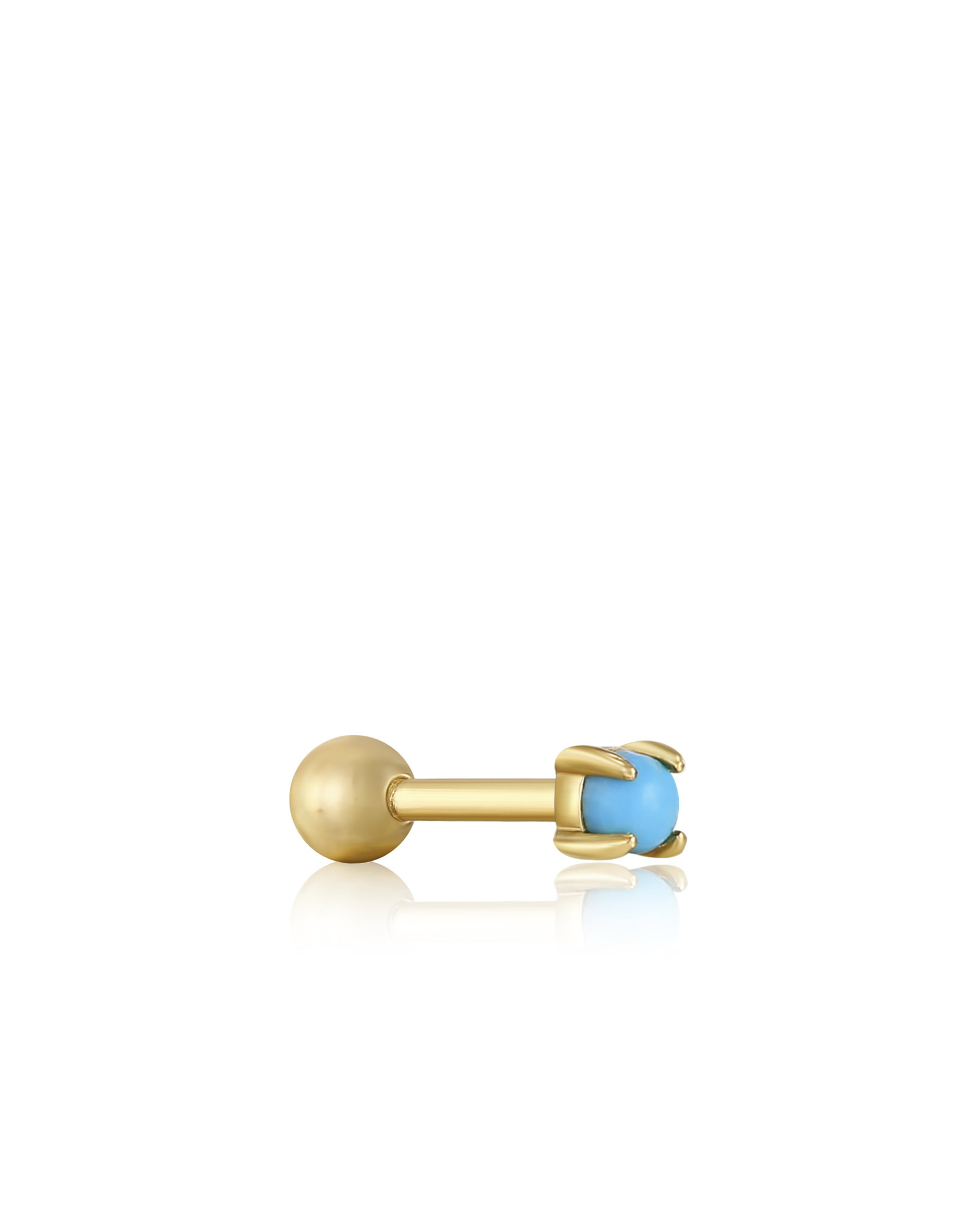 Ania Haie Oorbel - Single - Turqouise cabochon barbell - goud