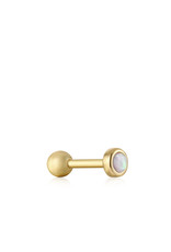 Ania Haie Ania Haie - Oorbel - Gold kyoto opal bezel barbell single